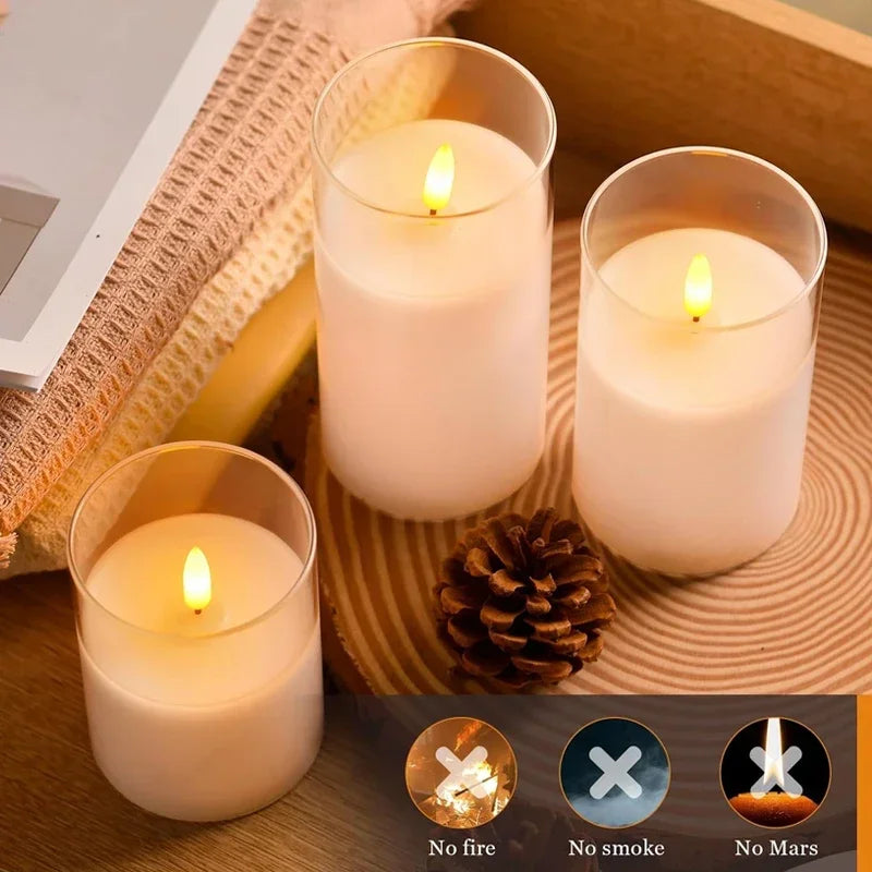 LED candle set (real wax look)