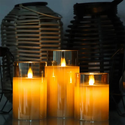 LED candle set (real wax look)