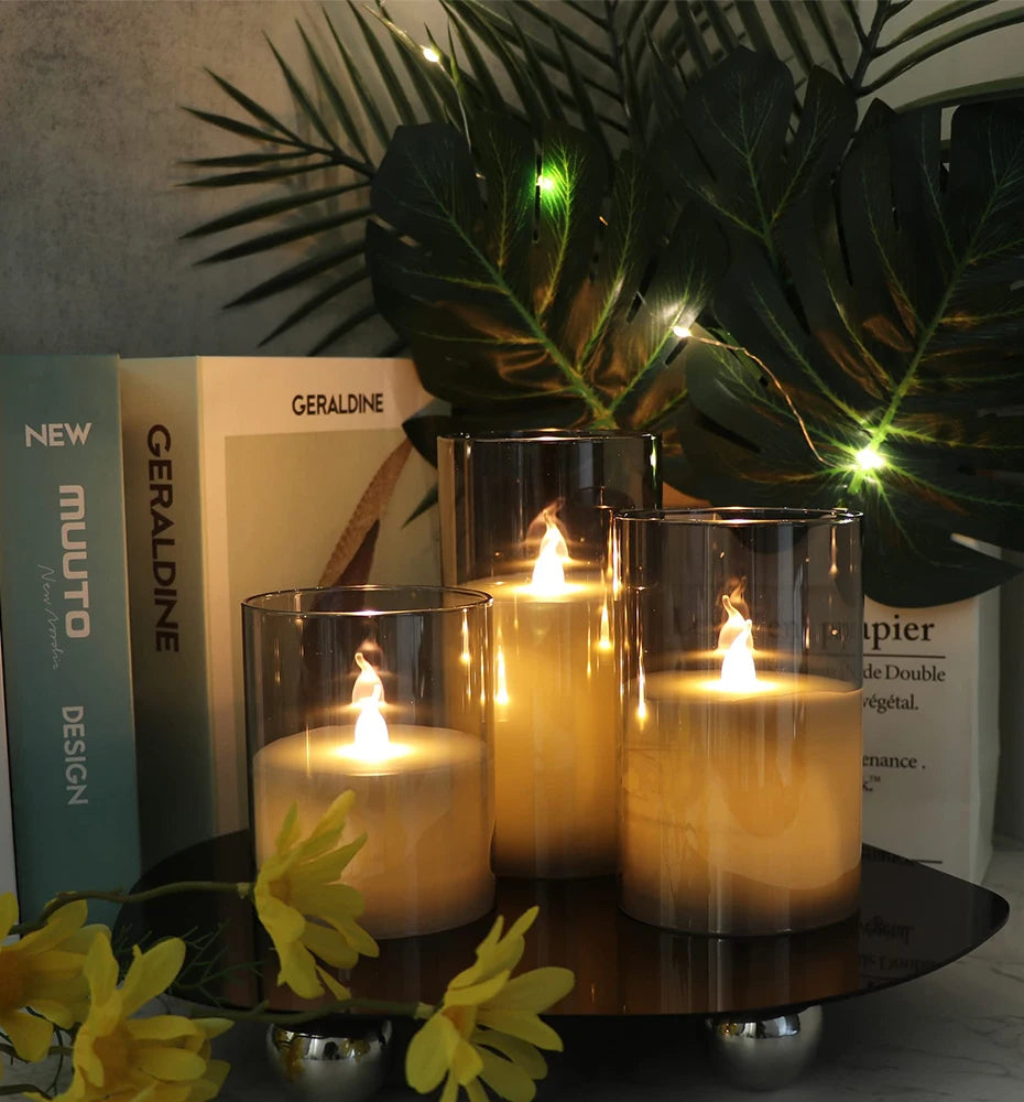LED candle set (real wax look)
