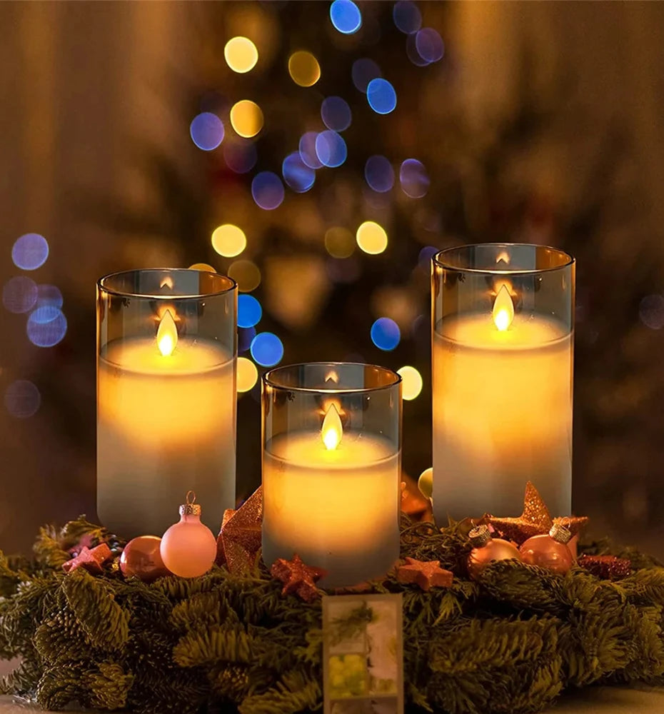 LED candle set (real wax look)