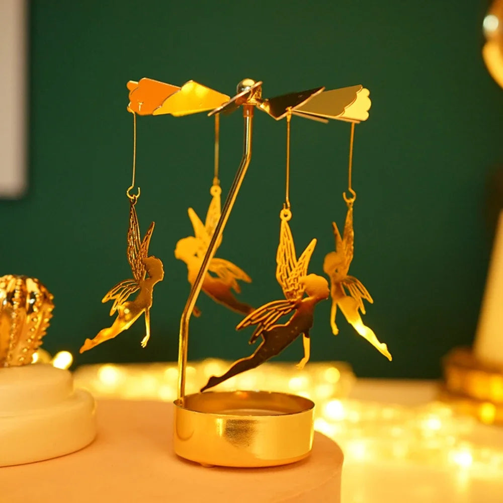Golden Carousel Candle Holder