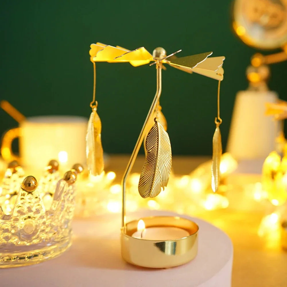 Golden Carousel Candle Holder